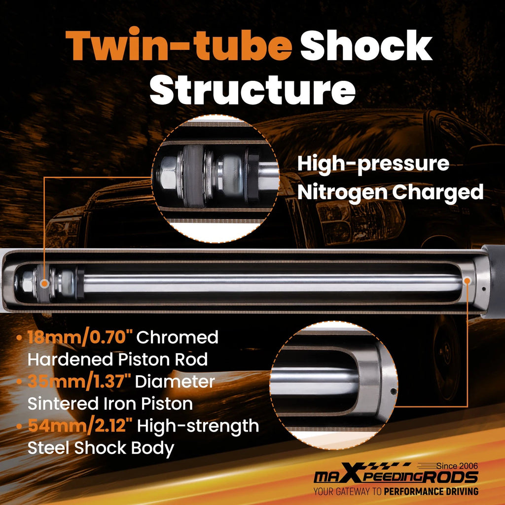 2X Rear Lift Shocks for Toyota Tundra (2000–2006) 2WD 4WD 0-1.5"
