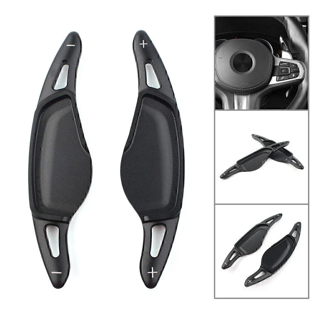 Black Steering Wheel Paddle Shifter Extensions for BMW 5 7 Series X3 X4 X5