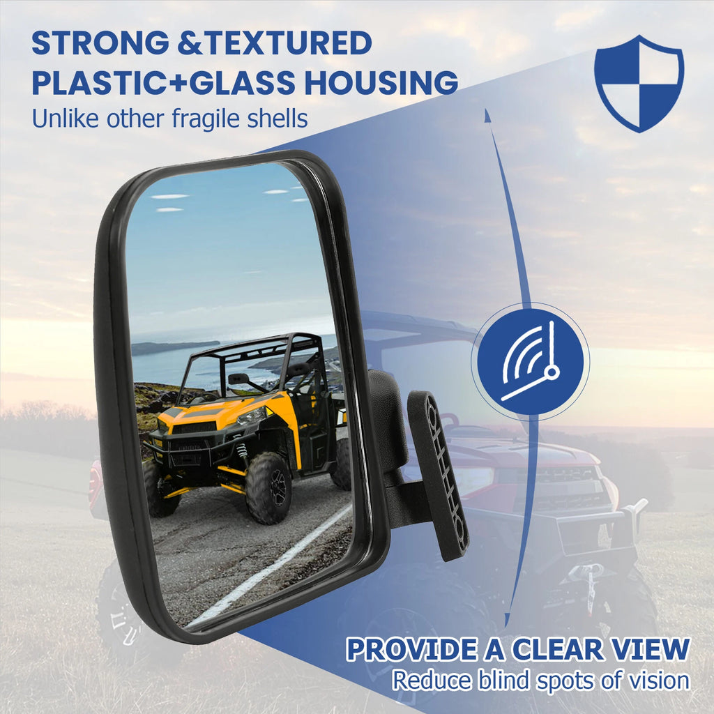 Set of 2 Side Rear View Mirrors for Polaris Ranger XP 900 (2013–2019)