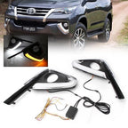2X LED Daytime Running Light Turn Signal Lamp for Toyota Fortuner (2015–2016)