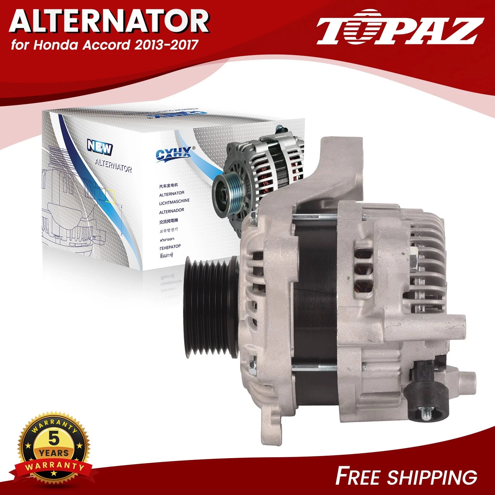 Alternator for Honda Accord (2013–2017) 2.4L 110A 12V CW 7-Groove