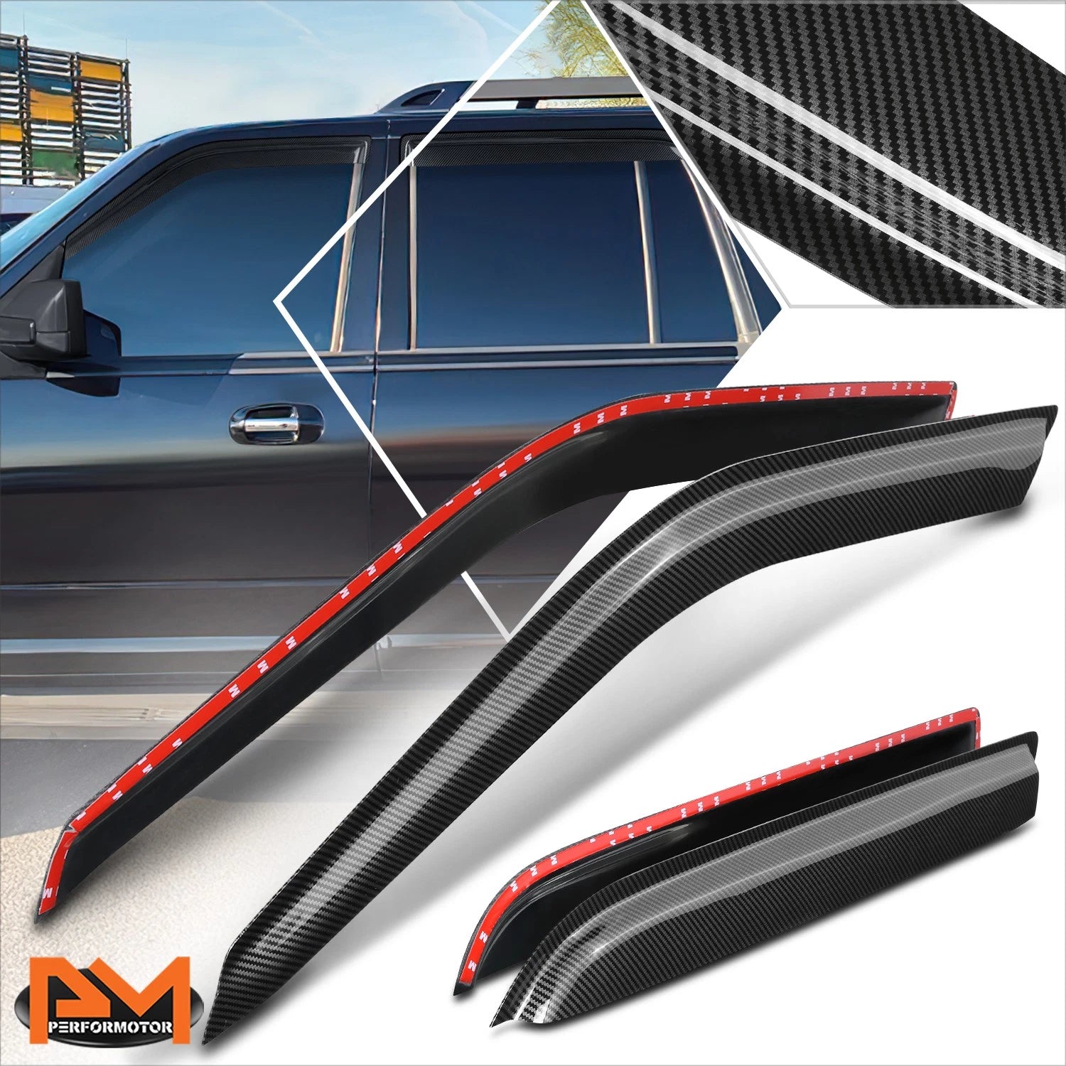 Tape-on Window Visors for Ford Expedition Lincoln Navigator (1997–2017)