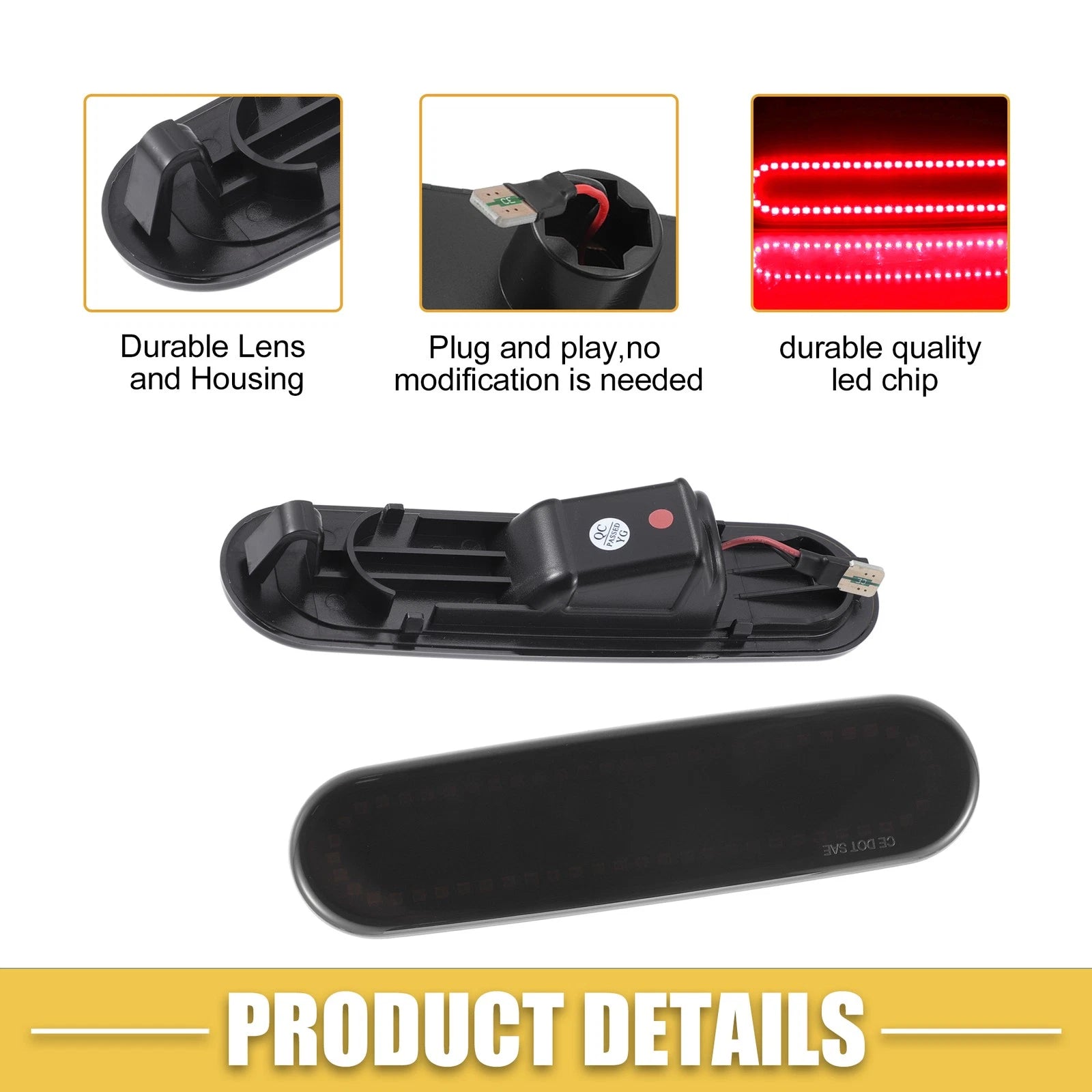 Pair Rear LED Side Marker Lights for Honda Civic (2016–2021) 33801-S5T-A01