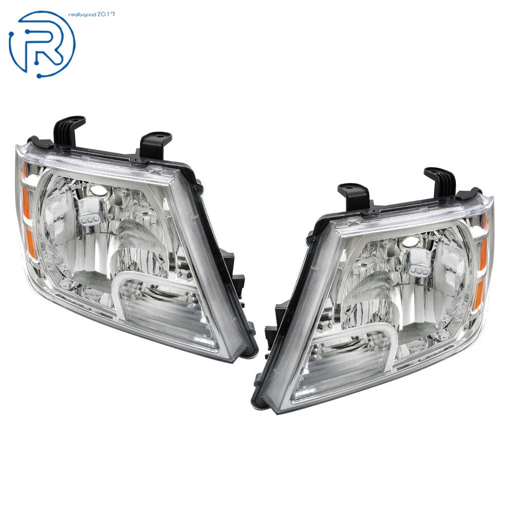 Set of 2 Chrome Housing Headlights for Nissan Frontier (2009-2021)