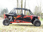 SuperATV Rock Slider Nerf Bars for Polaris RZR XP 4 Turbo (2016–2023) - Red