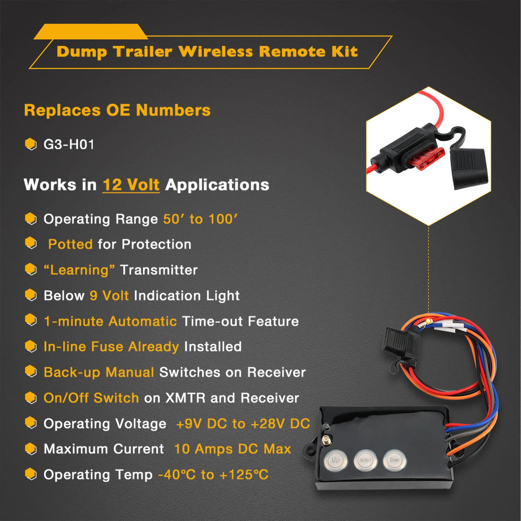 Wireless Remote Control System Kit for Dump Trailer (G3-H01)