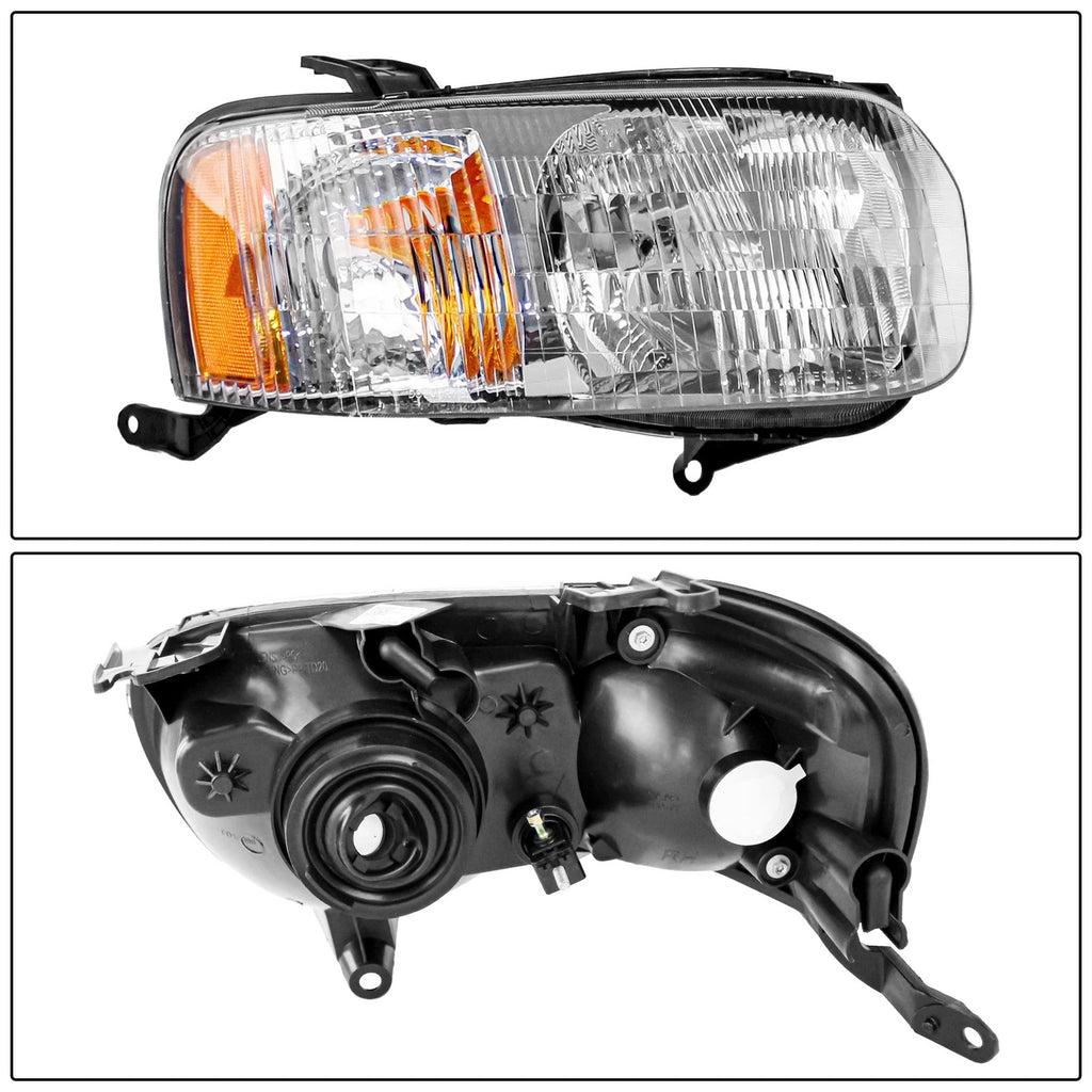 Set of 2 Headlight Lamp Assemblies for Ford Escape (2001–2004) Chrome