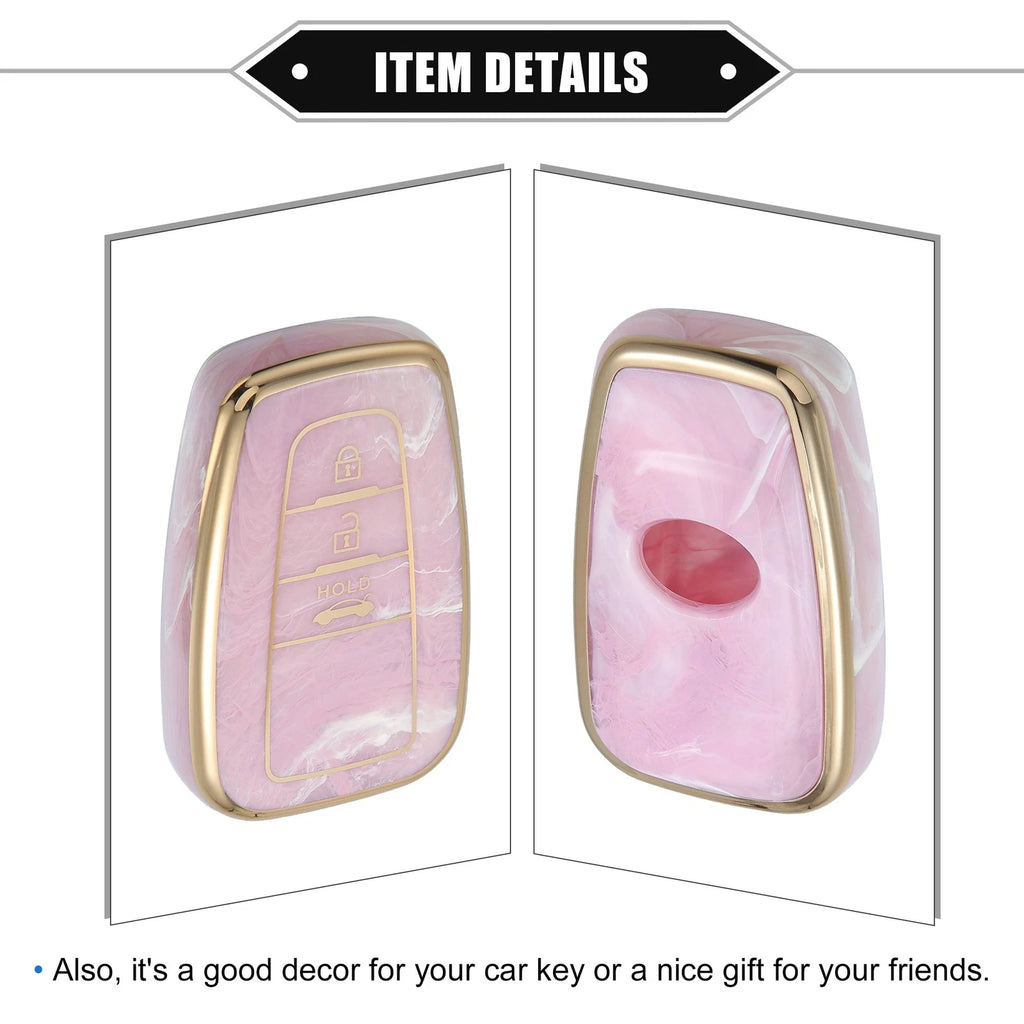3X Smart Key Fob Cover Case for Toyota Prius (2006–2022) TPU Pink 766549336443