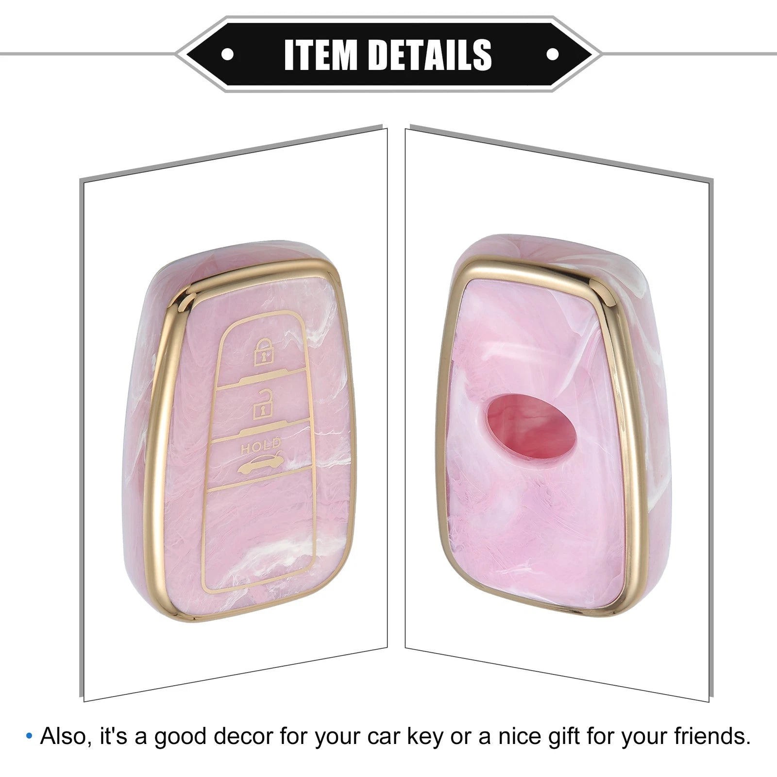 3X Smart Key Fob Cover Case for Toyota Prius (2006–2022) TPU Pink 766549336443