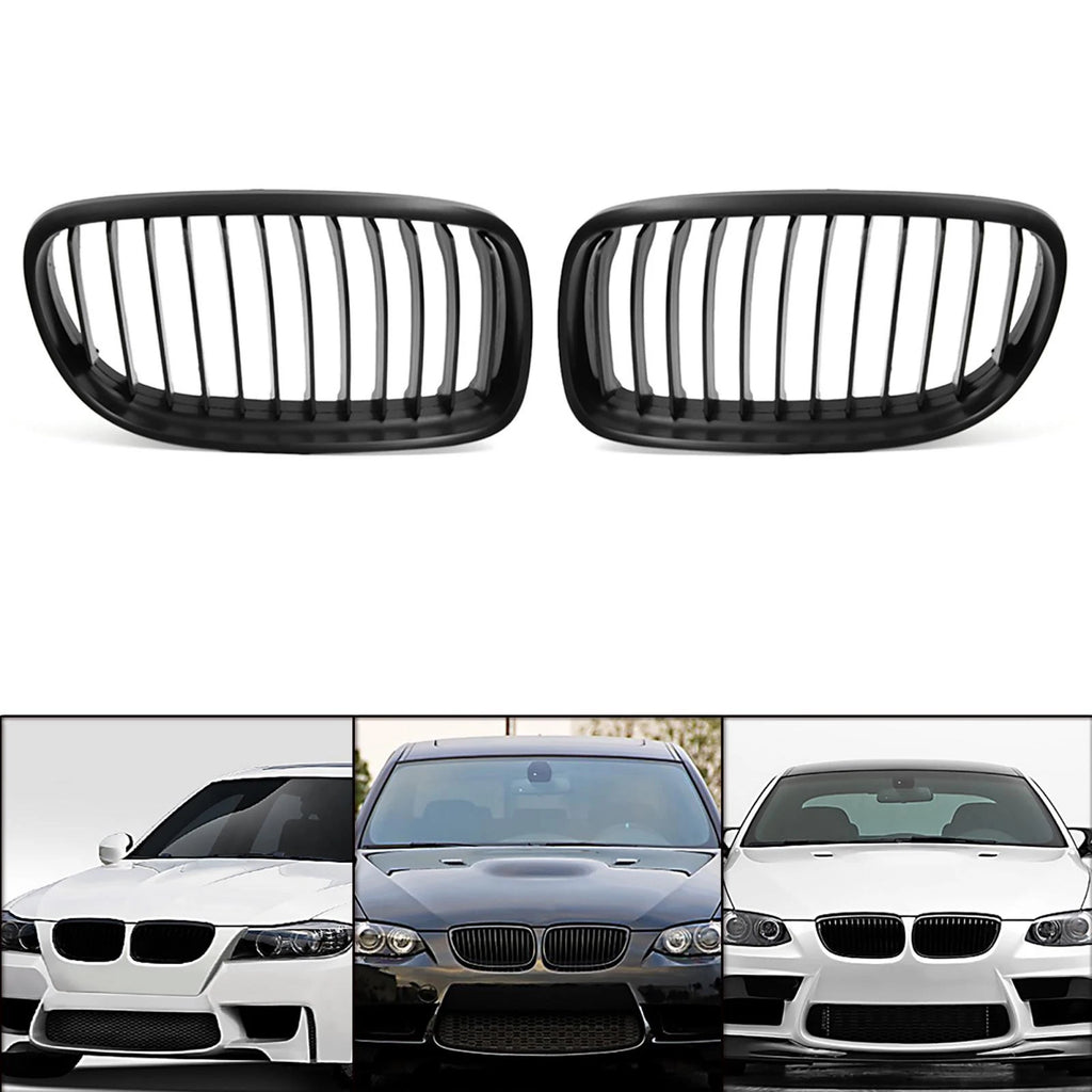 Pair Front Kidney Grille for BMW E90 E91 325i 328i 335i (2006–2013) Matte Black 782685665155