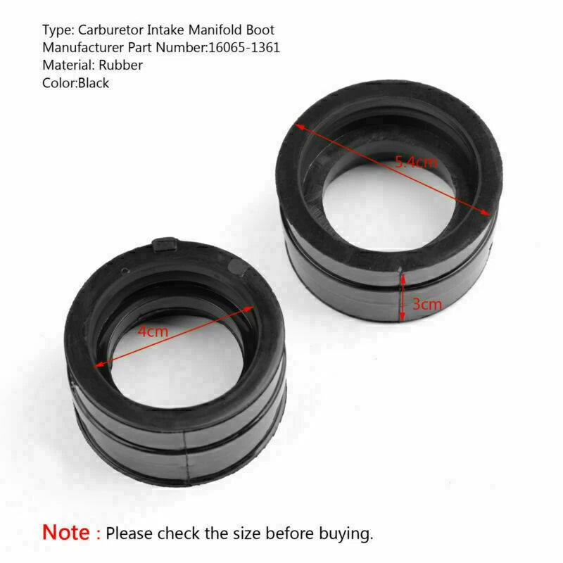 Set of 2 Carburetor Intake Manifold Rubber Boots for Kawasaki EJ 400/650 (2006–2008)