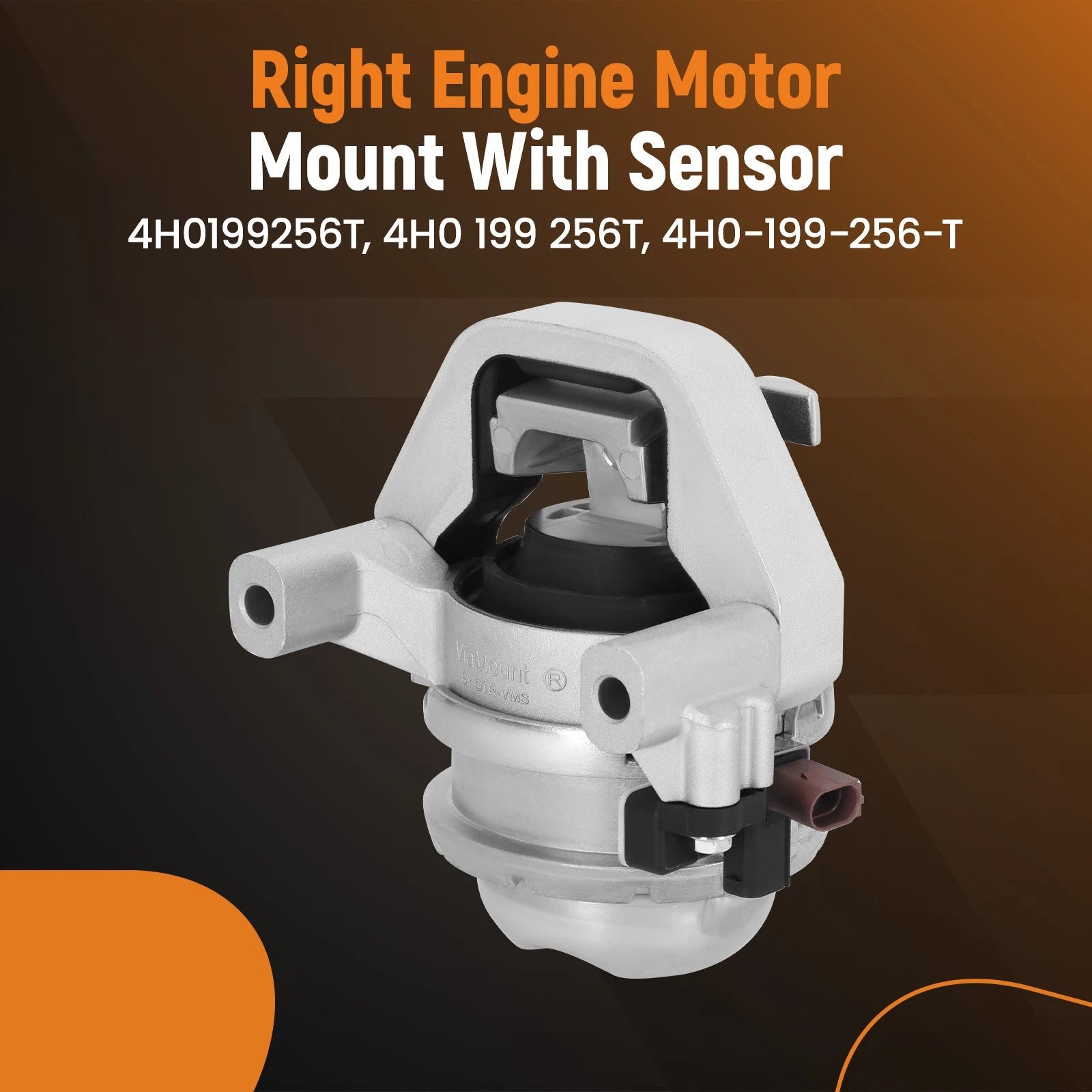 Front Right Engine Mount w/Sensor for Audi S6 S7 RS7 (2013–2018) 4H0-199-256-T
