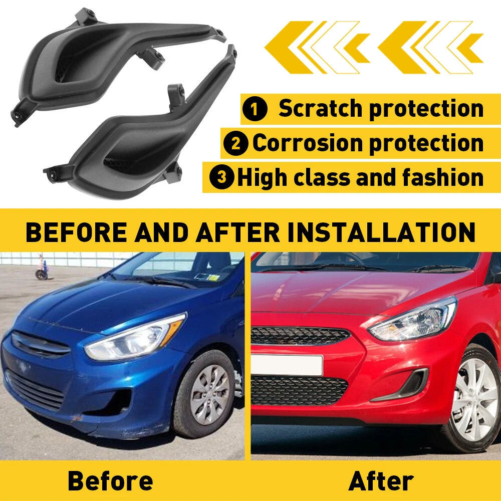 2X Front Bumper Fog Light Cover Trims for Hyundai Accent (2012–2017)