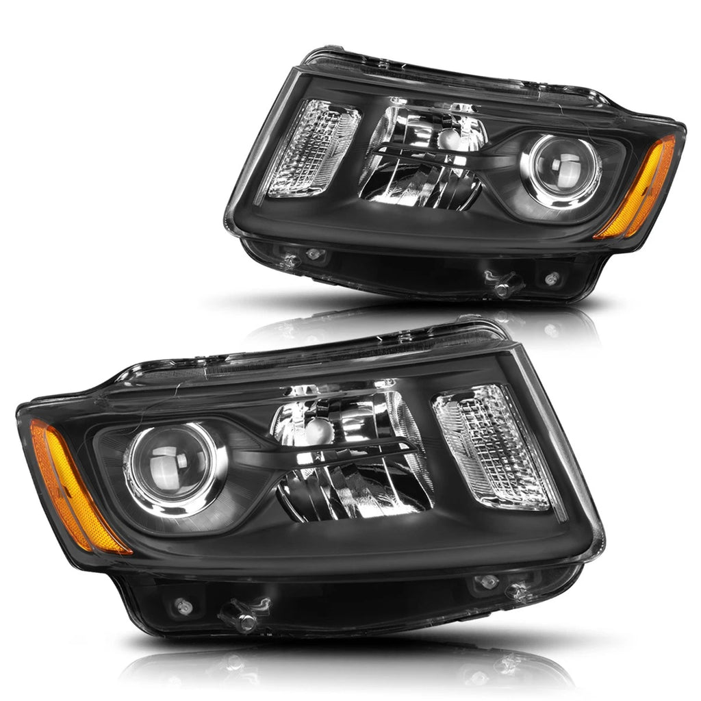 Projector Headlight for Jeep Grand Cherokee (2014–2016) Black Housing Amber Side