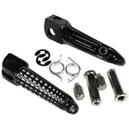 Black/Silver Front Footrest Pegs for Kawasaki ZX6R ZX10R (2003-2013)