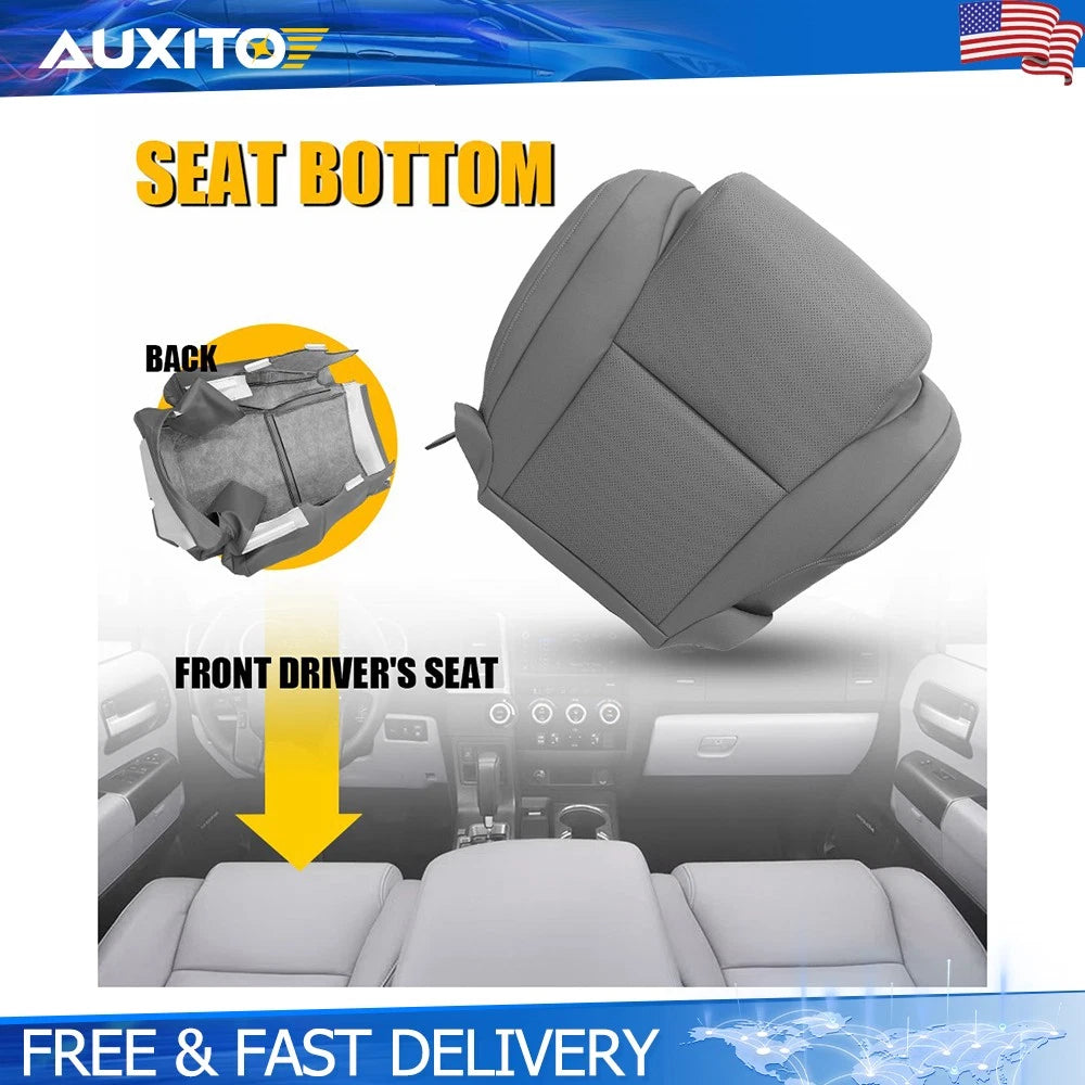 Leather Seat Cover for Toyota Tundra Crew Cab (2007–2013) - Gray