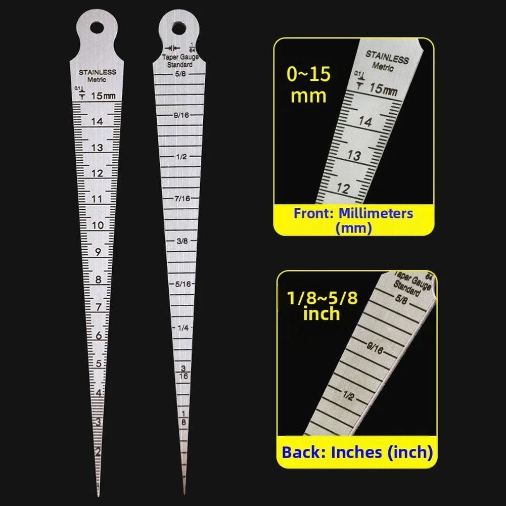 Taper Gauge / 115mm / Stainless Steel for Metric Inch