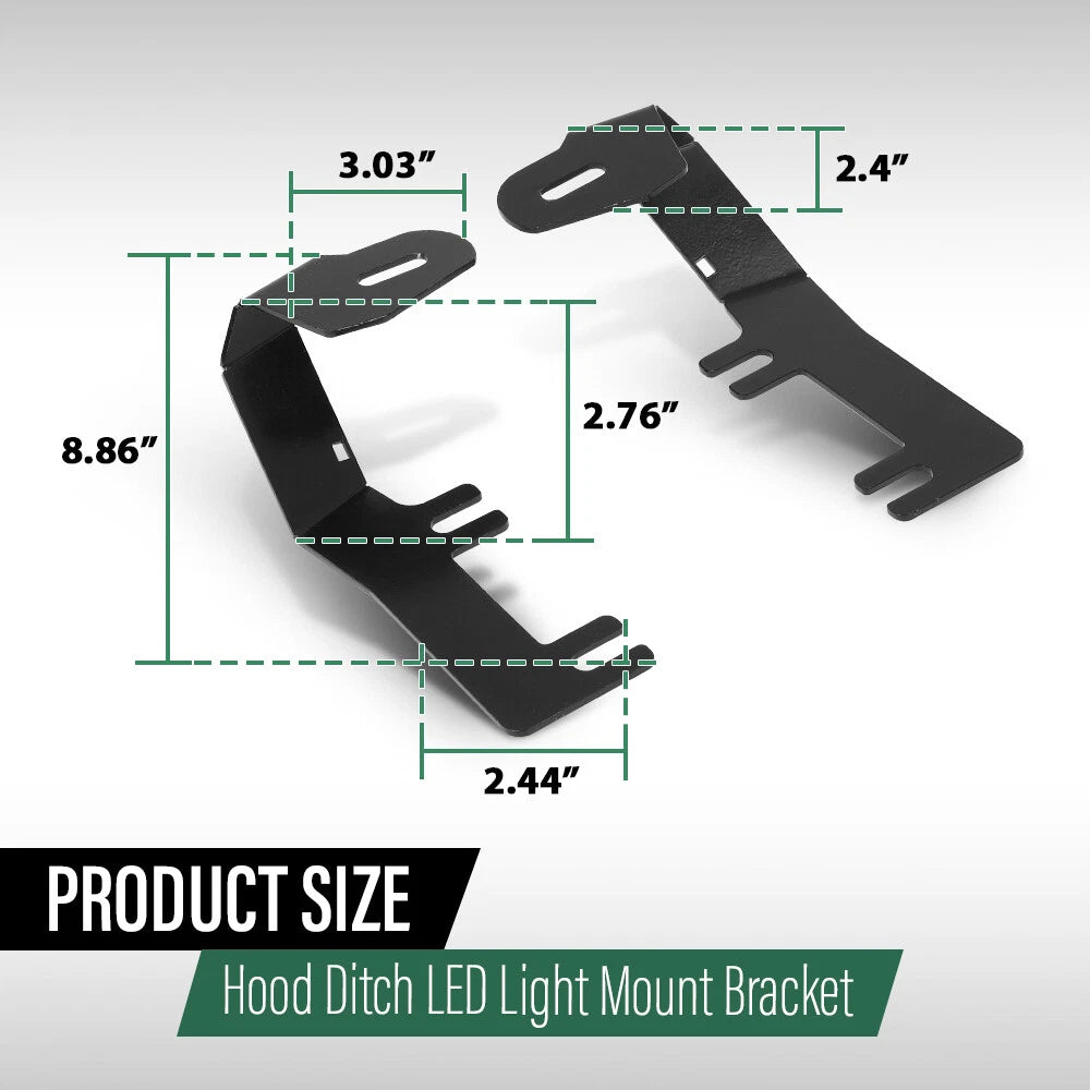 Hood Ditch Light Mount Bracket for Chevy Silverado GMC Sierra (2014–2019)