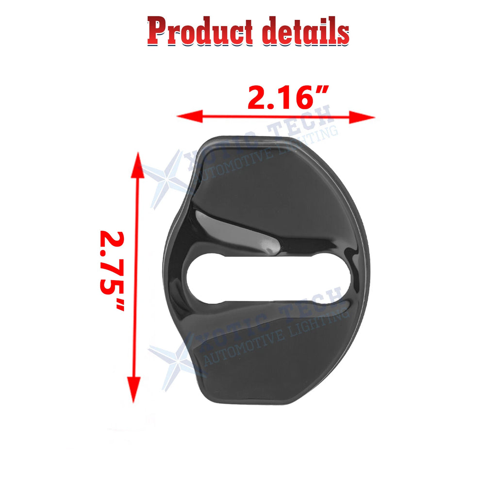 4PCS Black Door Lock Cover for Tesla Model 3 Y (2017-2024)