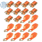 10 Piece 4000 lb Ratchet Straps 1.5" × 20' J Hook Heavy Duty Tie Downs