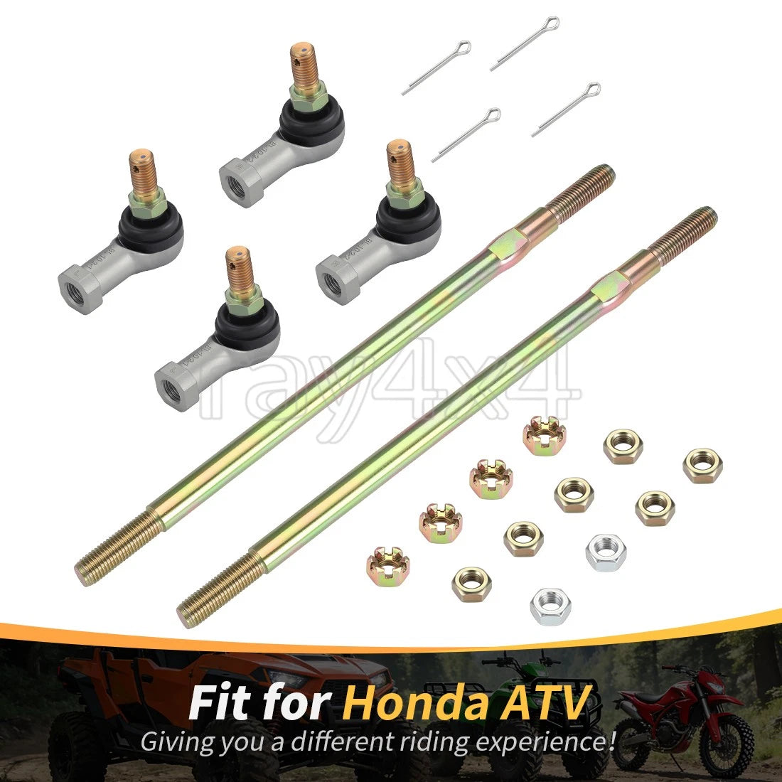 Set of 2 Tie Rod Ends for Honda Sportrax TRX90 TRX90EX TRX90X TRX125 (1990–2023)