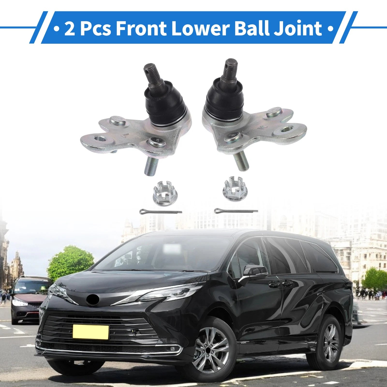 2X Front Lower Ball Joints for Toyota Sienna (2011–2020) No. 4334049015/4333009800