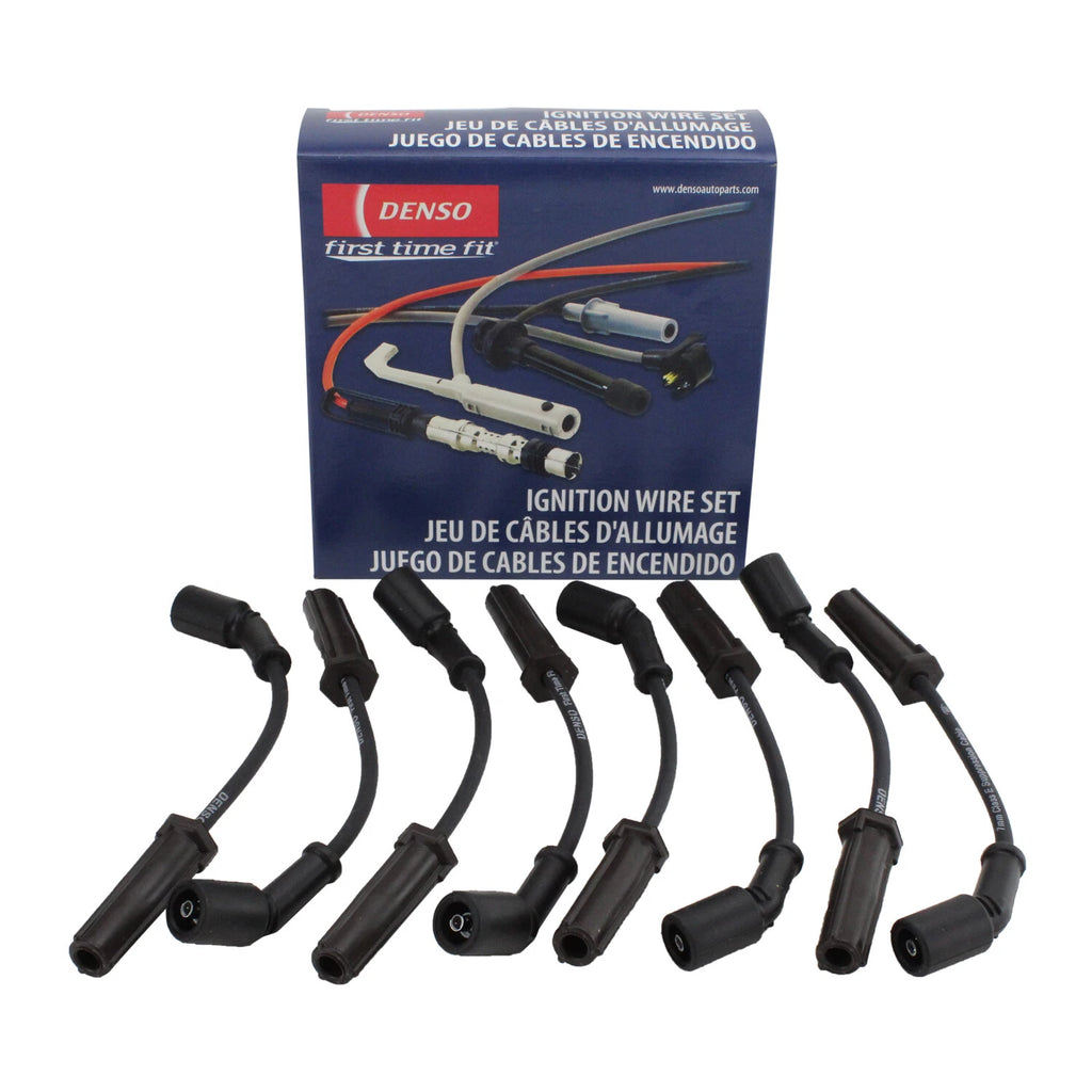 Set of 4 Denso 7mm Spark Plug Wires for Cadillac Chevrolet GMC Hummer V8