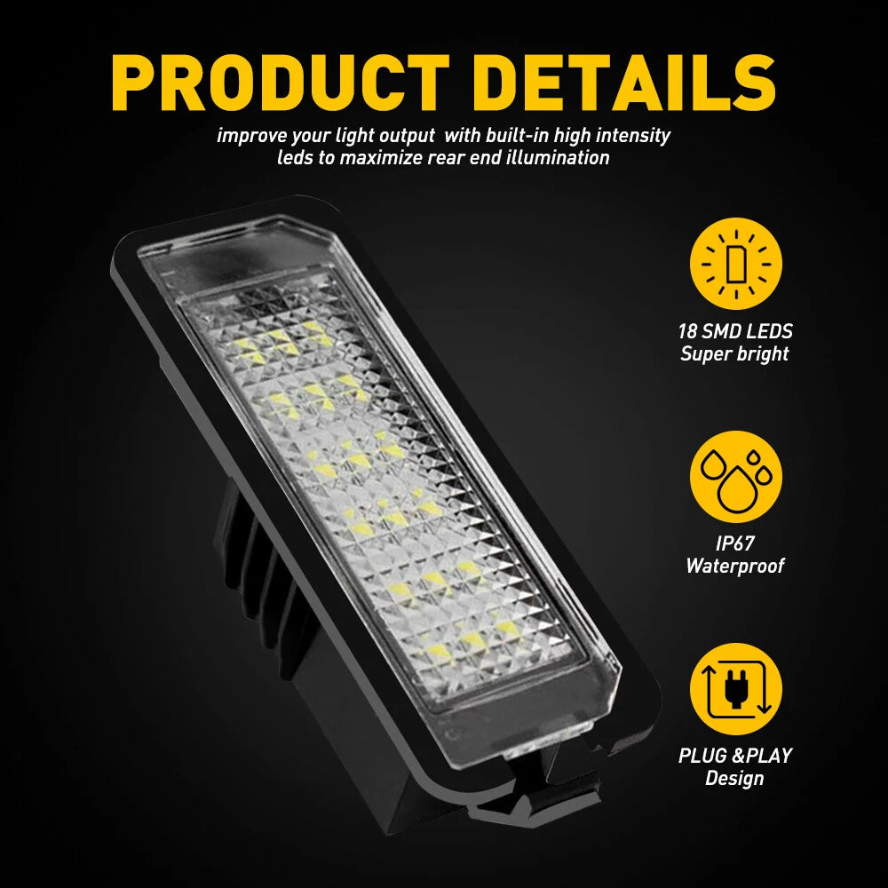 LED License Plate Lights for Porsche Cayenne Boxster Cayman Carrera (2003–2023)