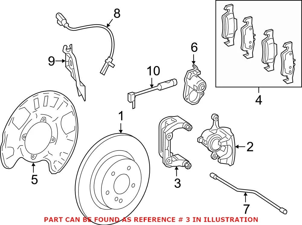 Genuine OEM Rear Disc Brake Caliper Bracket 166423000628 for Mercedes-Benz