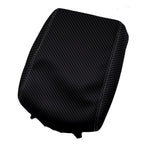 Console Armrest Cover for Nissan Titan (2016–2020) PVC Carbon White Stitch