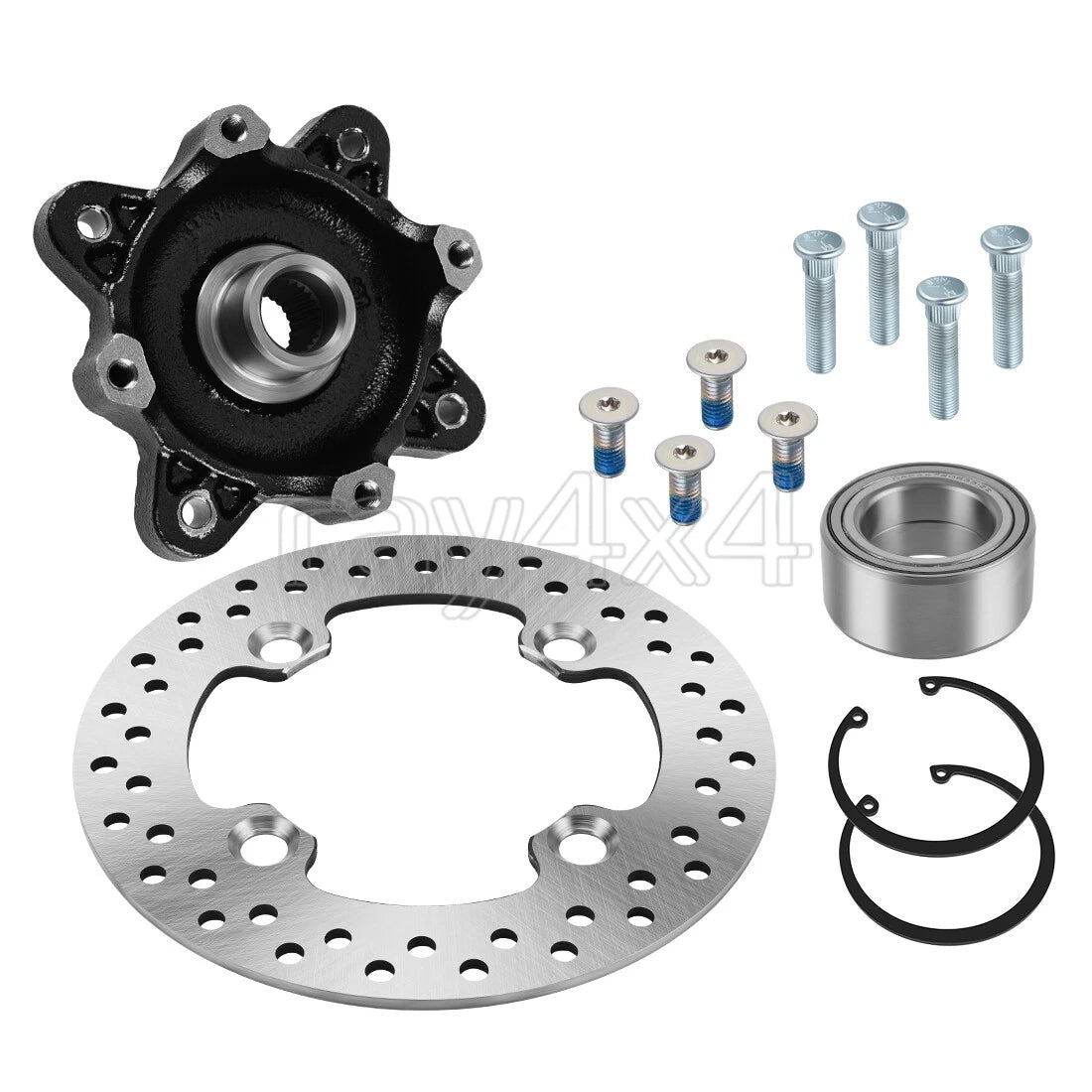 Front Wheel Hub & Bearing & Brake Rotor Set for Polaris Ranger 500/800/900 (2013–2020)