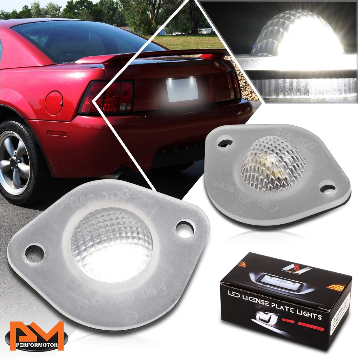 Nuvision White LED License Plate Light for Ford Mustang (1994–2004)