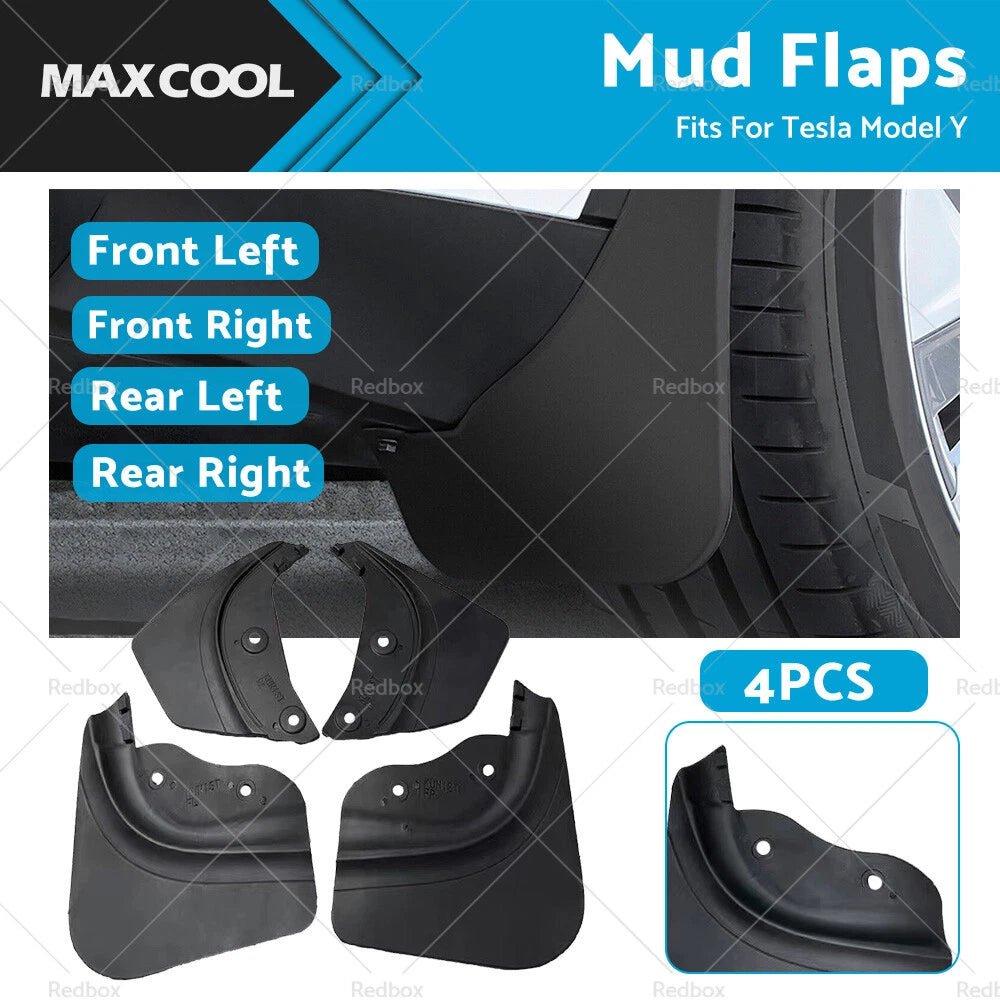 Set of 4 Mud Flaps Splash Guards for Tesla Model Y (2020–2023)