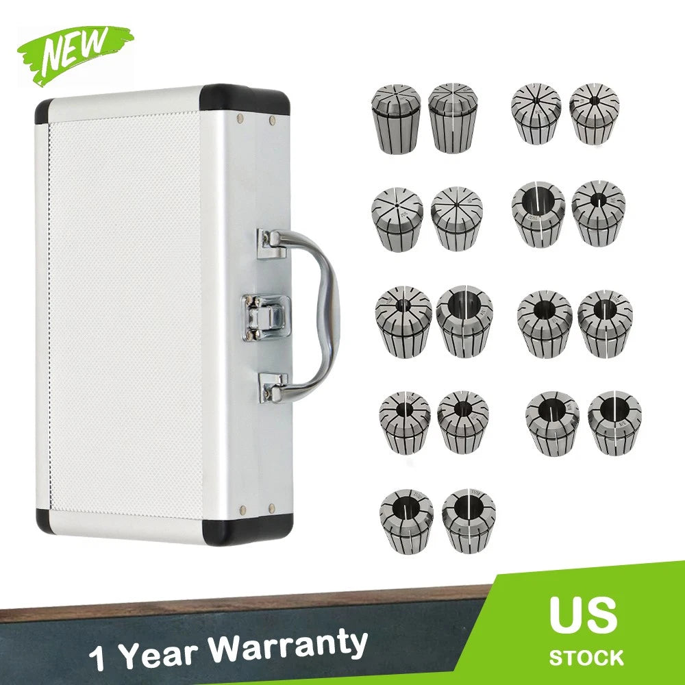 18 Piece ER32 Collet Set for CNC Machines (Precision Sizes 3/32" to 25/32")