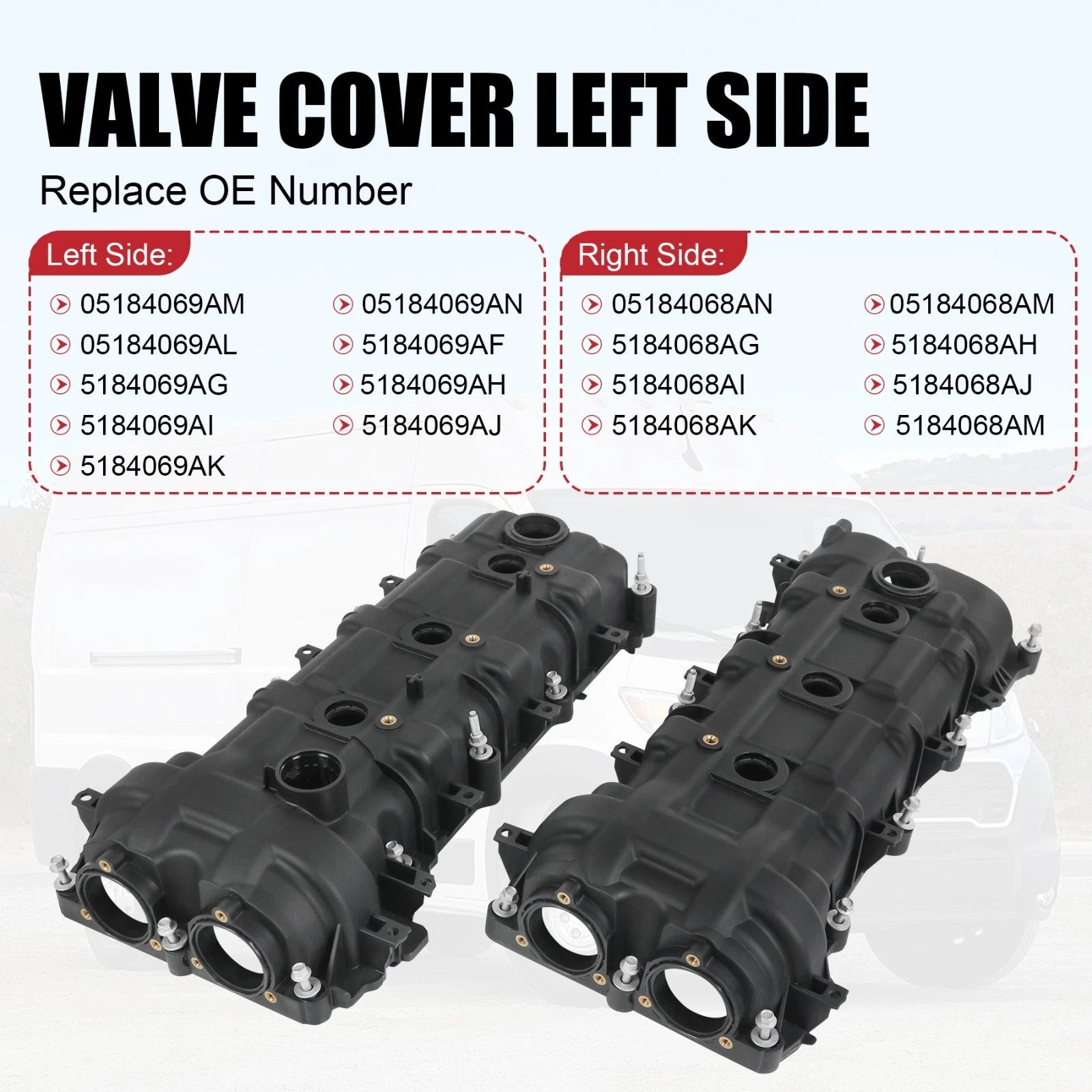 Valve Covers Set with Gasket for Dodge Chrysler 300 Jeep Ram 1500 (2011–2021)