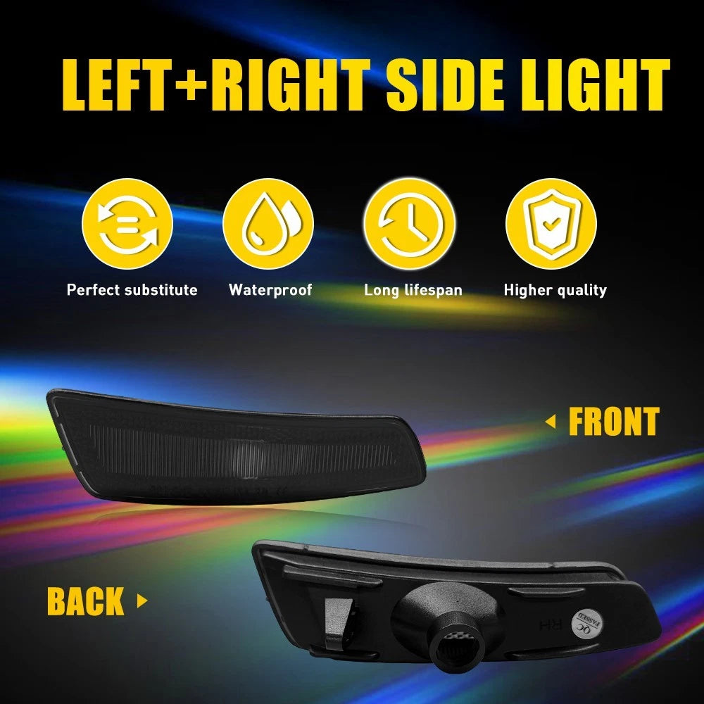 2X Front Side Marker Light for Pontiac G8 GT GXP (2008–2009) EPY Smoked