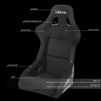 NRG Innovations Racing Bucket Seat Large Size for Universal Fit (RSC-302CF-SL)