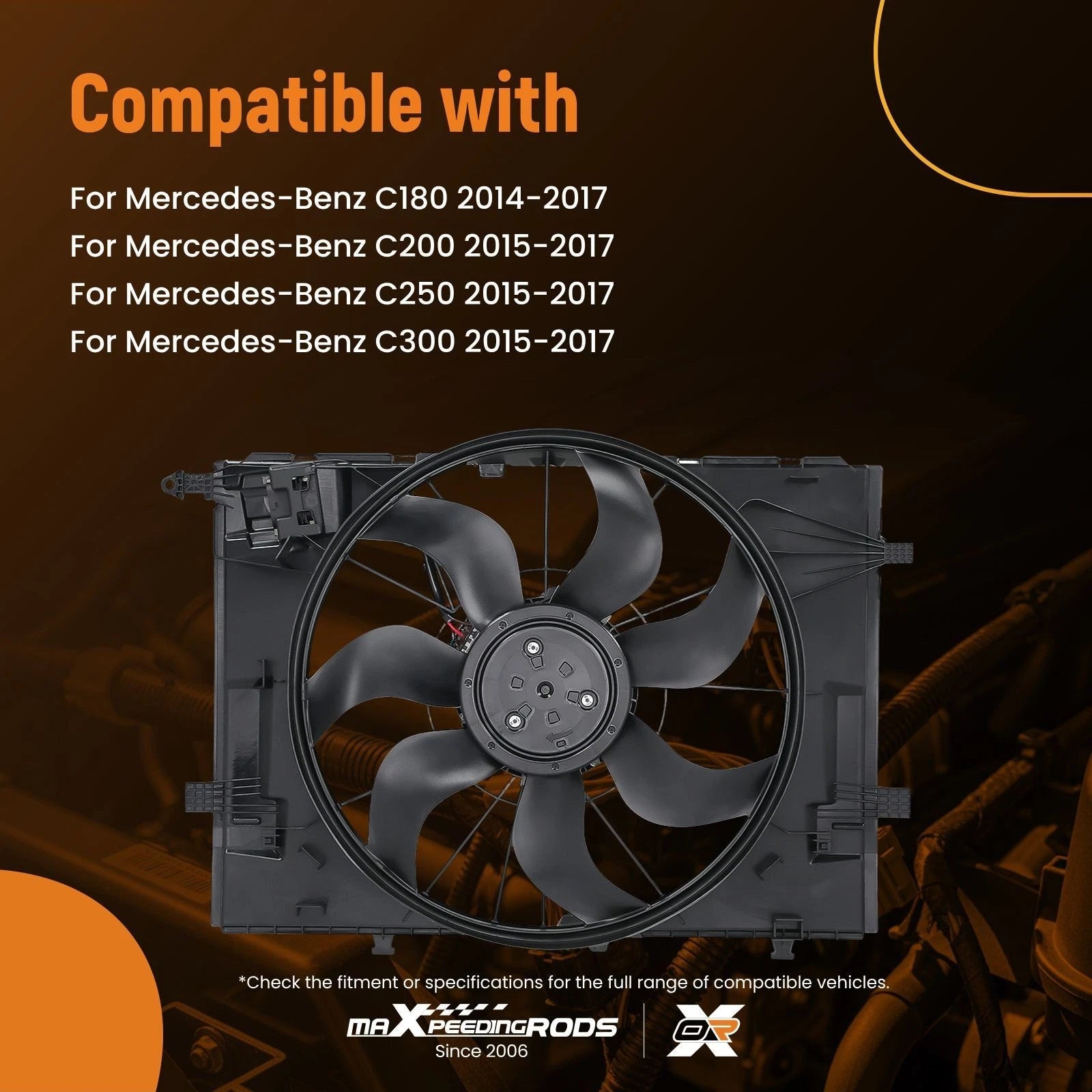 Radiator Cooling Fan Assembly for Mercedes-Benz C-Class (2014–2017)
