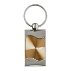Stripe Logo on Gold Rectangular Wave Keychain - Officially Licensed for Dodge