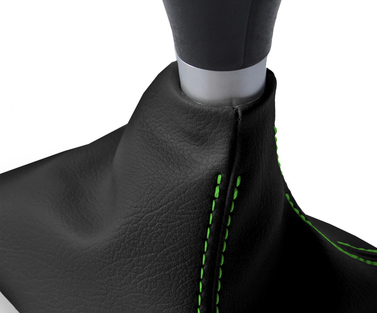 Leather Manual Shift Boot Cover for Toyota Celica (2000–2005) Green Stitch