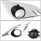 Chrome Bezel Fog Light Set for Toyota Camry (2012–2014) OE, Smoked, Switch