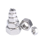 Set of 140 Stainless Steel Hex Nuts for Universal Applications