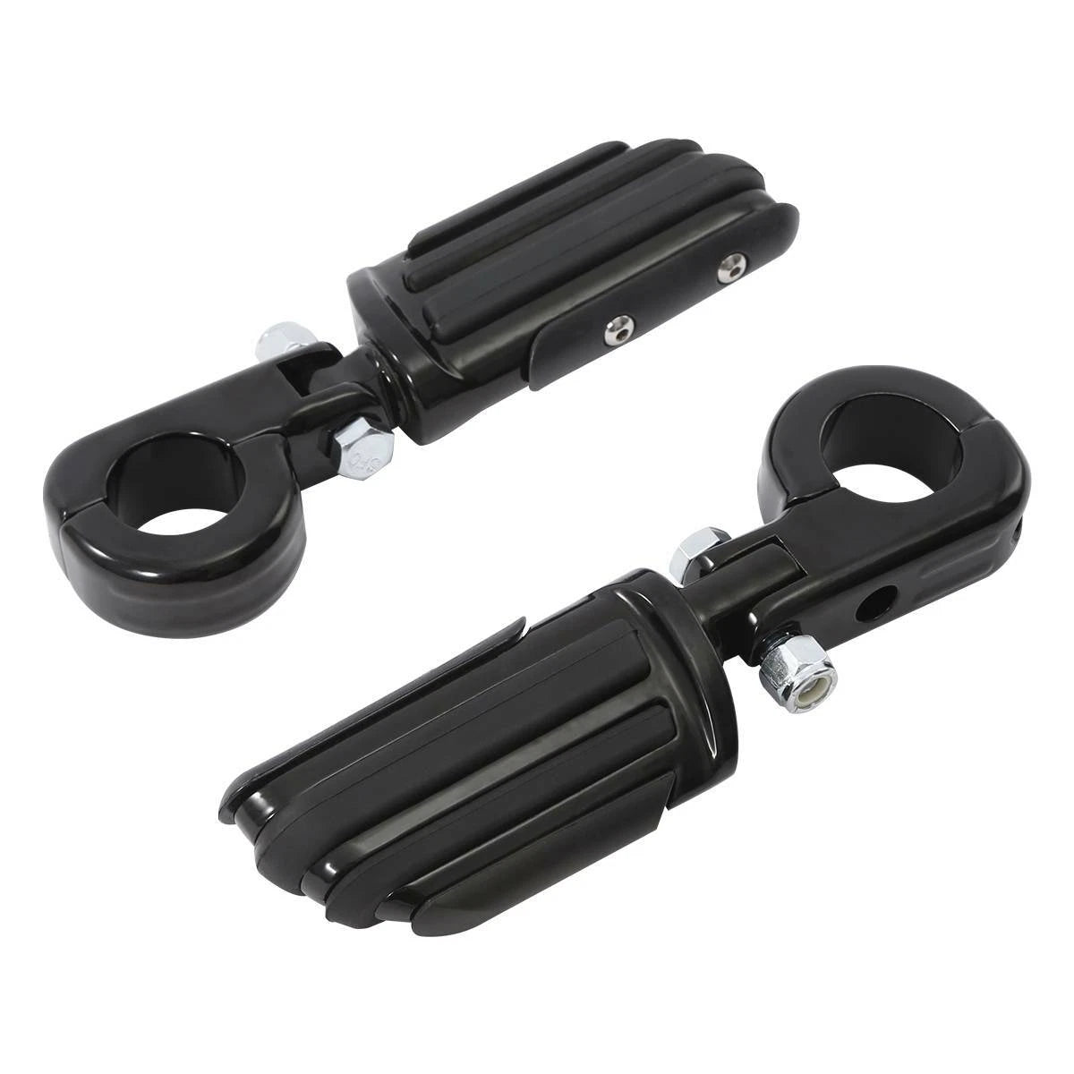 1 1/4" Black Highway Engine Guard Footpeg Clamps for Harley