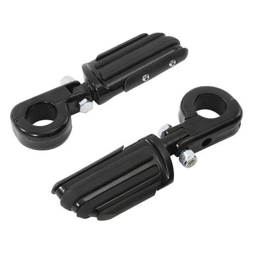 1 1/4" Black Highway Engine Guard Footpeg Clamps for Harley