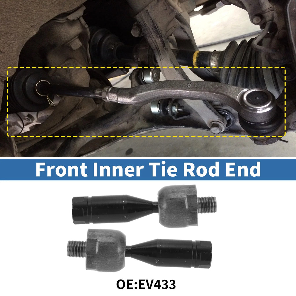 2X Front Inner Tie Rod End Links for Toyota Tacoma (1995–2004) No.EV433