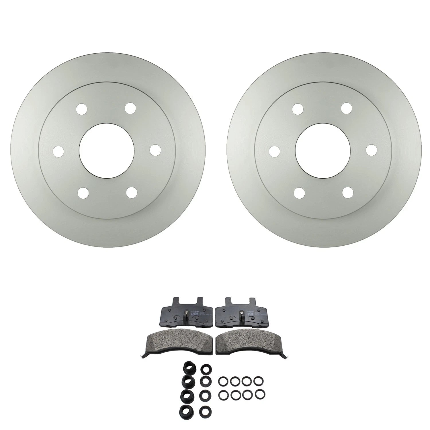 Set of 2 Bosch QuietCast Front Rotors & TRW Pro Low-Met Brake Pads for K2500 Tahoe