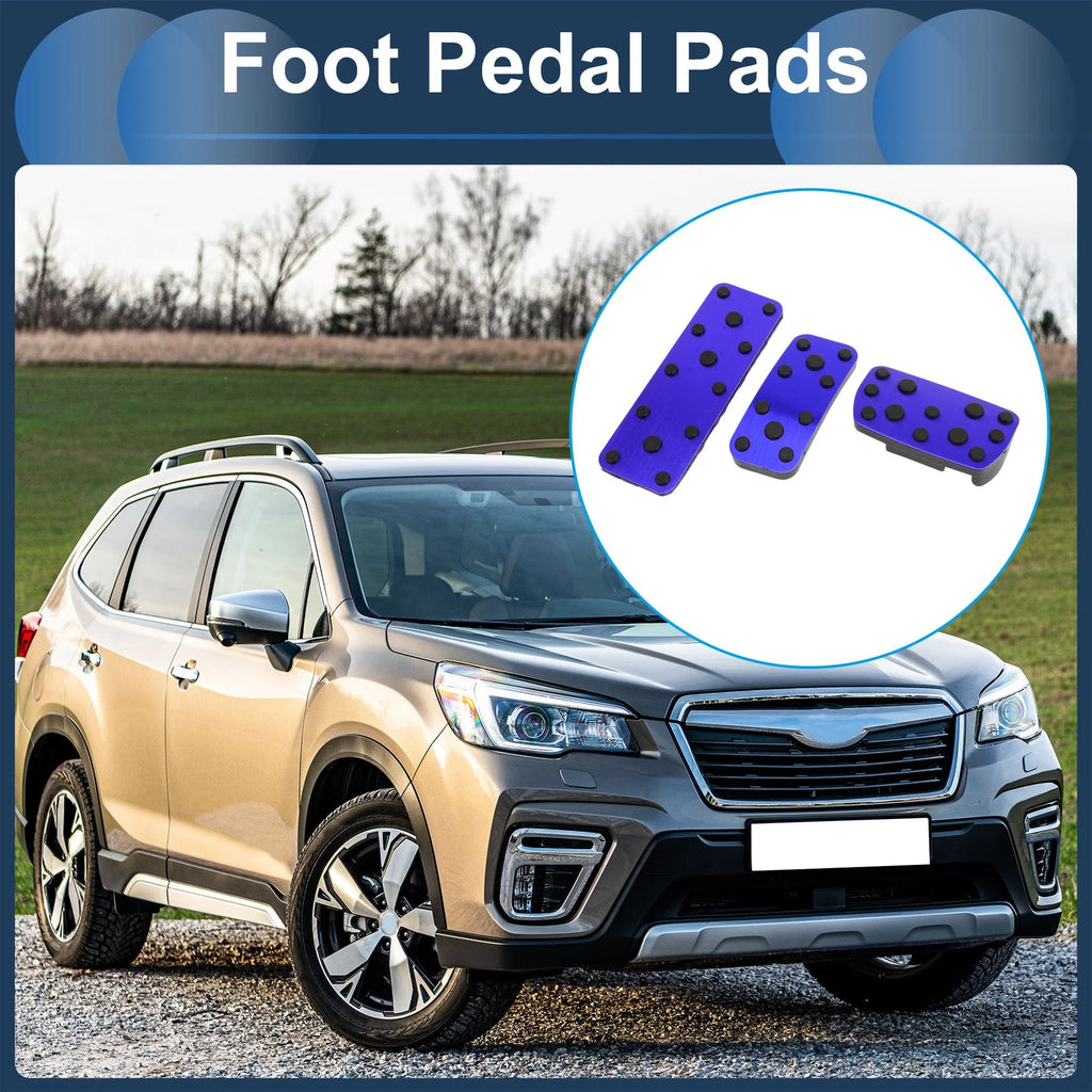 3 Pcs Automatic Foot Accelerator Pedal Covers for Subaru Forester (2006–2018) Blue