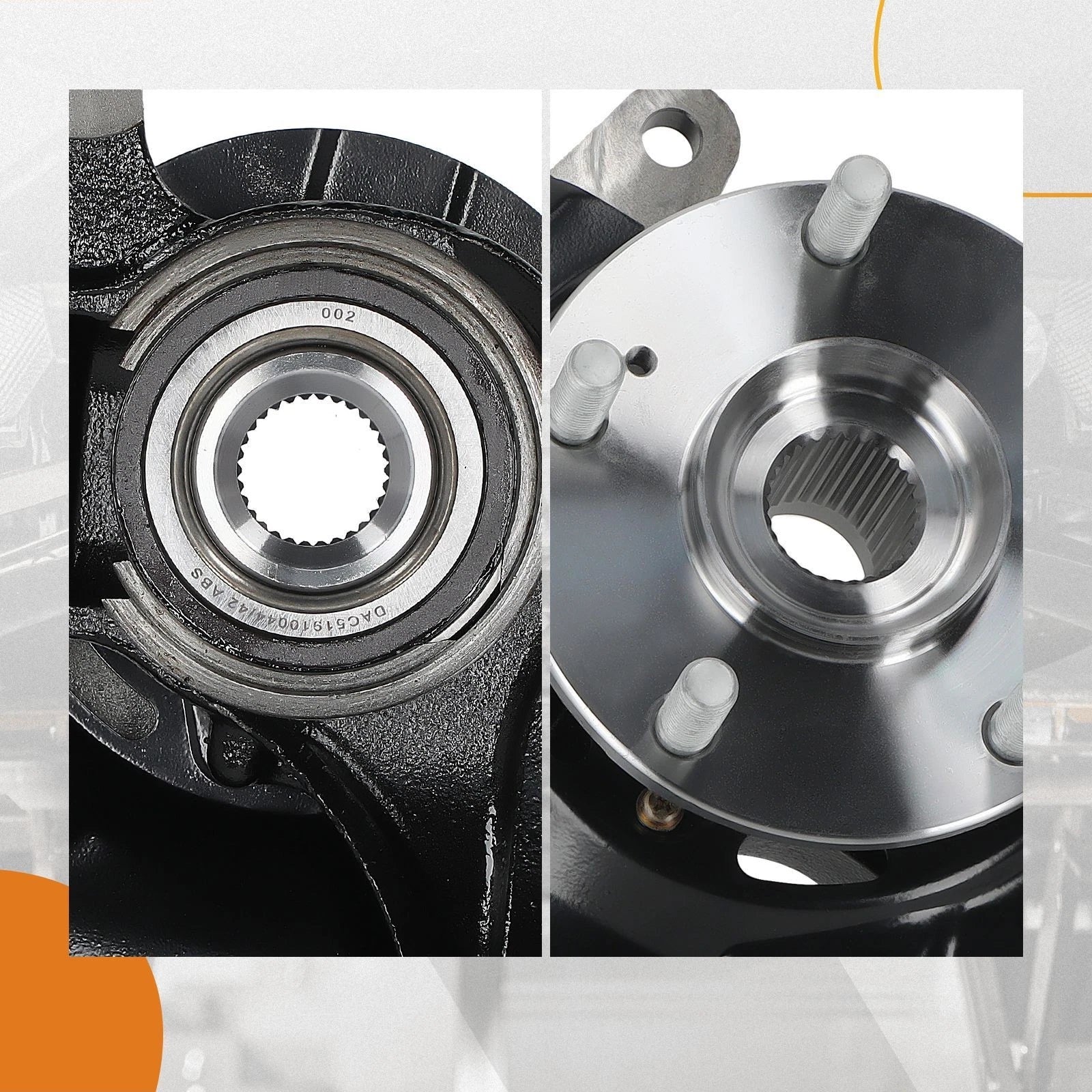 Front Steering Knuckle & Wheel Hub Bearing Assembly for Honda Accord (1998–2002)