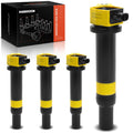 Set of 4 Yellow Ignition Coils for Hyundai Accent Kia Rio (2006–2011)