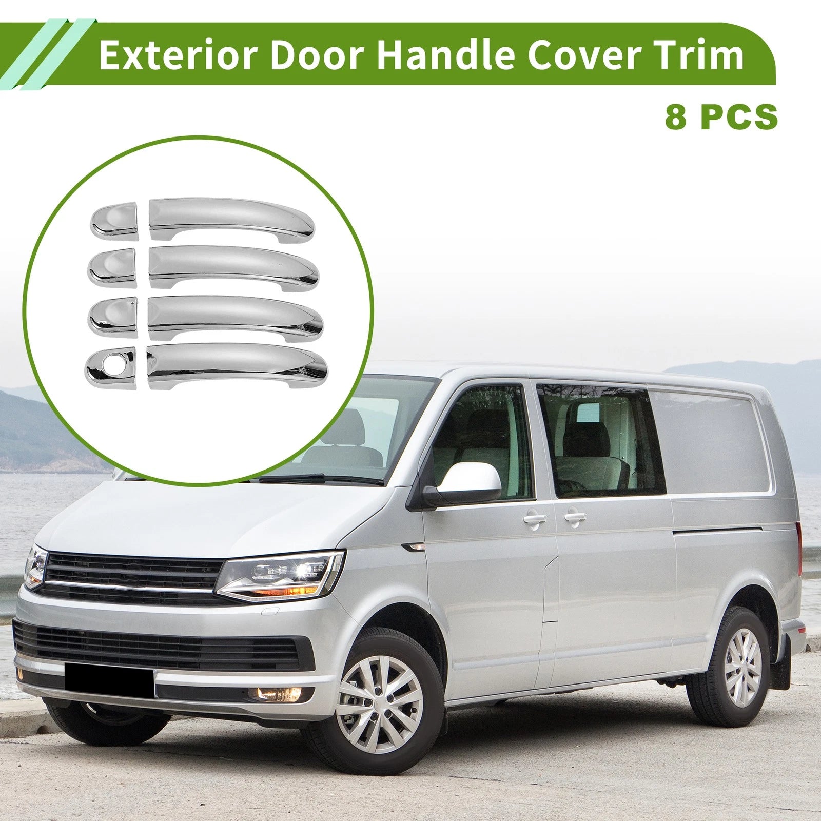 Set of 8 Exterior Door Handle Cover Trim for Volkswagen Transporter